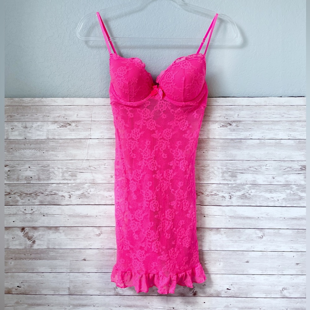 Victoria’s Secret | Pink Lace Slip Chemise Size 34C